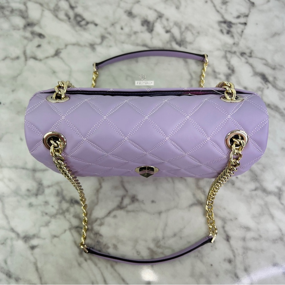 Kate Spade Natalia Quilted Leather Medium Flap Chain Shoulder Bag Crossbody - Picture 5 of 13